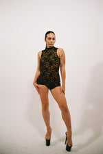Load image into Gallery viewer, Medusa Black Lace One-Piece Playsuit
