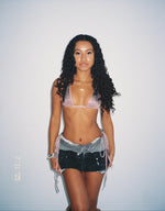 Load image into Gallery viewer, Gray Denim Double Mini Skirt
